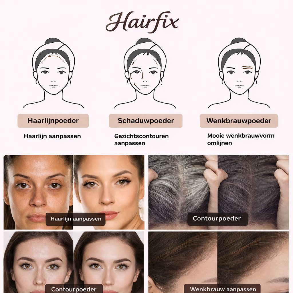 HairFix Poeder – Vollere haarlijn in 30 seconden.