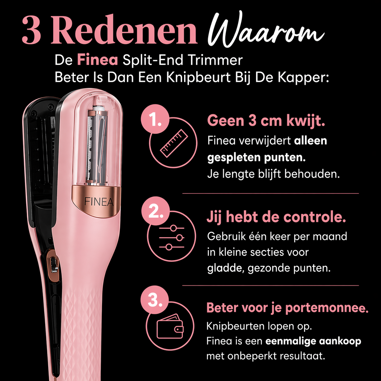 FINEA™ Hair Refiner - Verwijdert gespleten punten zonder lengteverlies